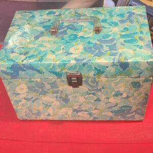 Selwell floral Blue and Green Sewing/Storage Box